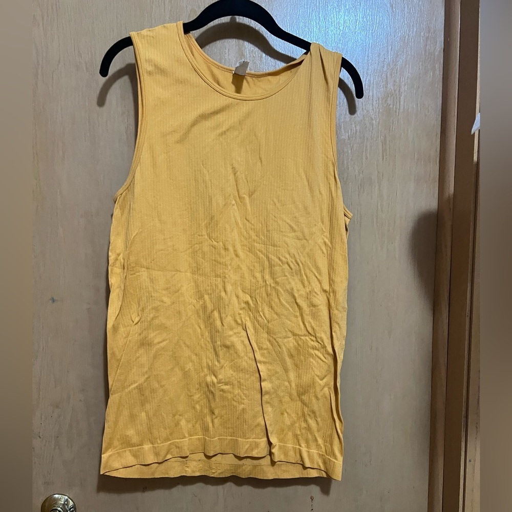 Zyia Active Sunset Yellow Orange Parallel Ribbed Tank Top Women's Size XxL​​